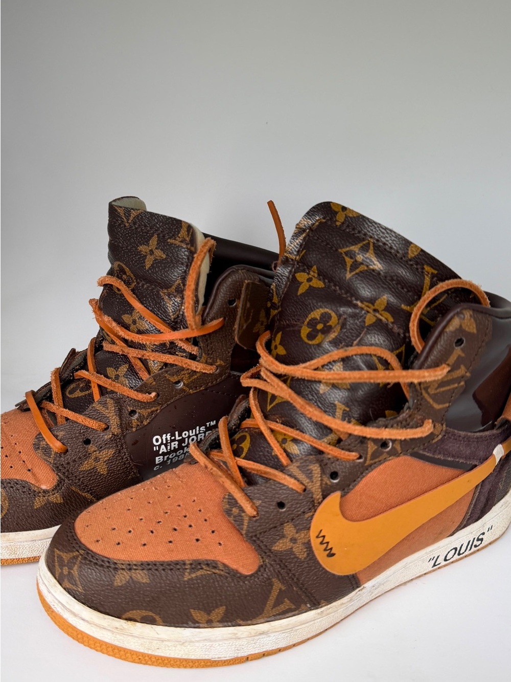 Off - white x Louis Vuitton x air Jordan 1 high monogram sneakers rare collab - Picture 7 of 7